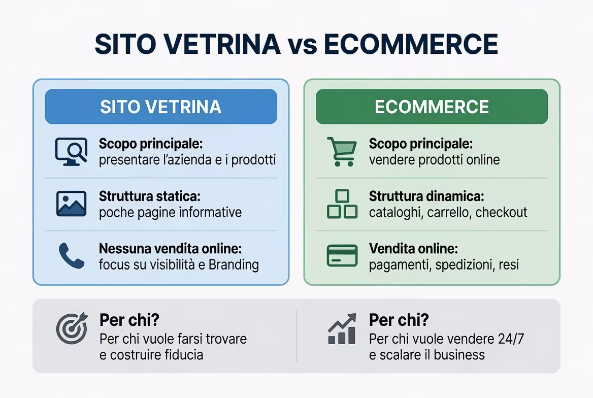 Sito vetrina o e-commerce? Quale serve alla tua azienda